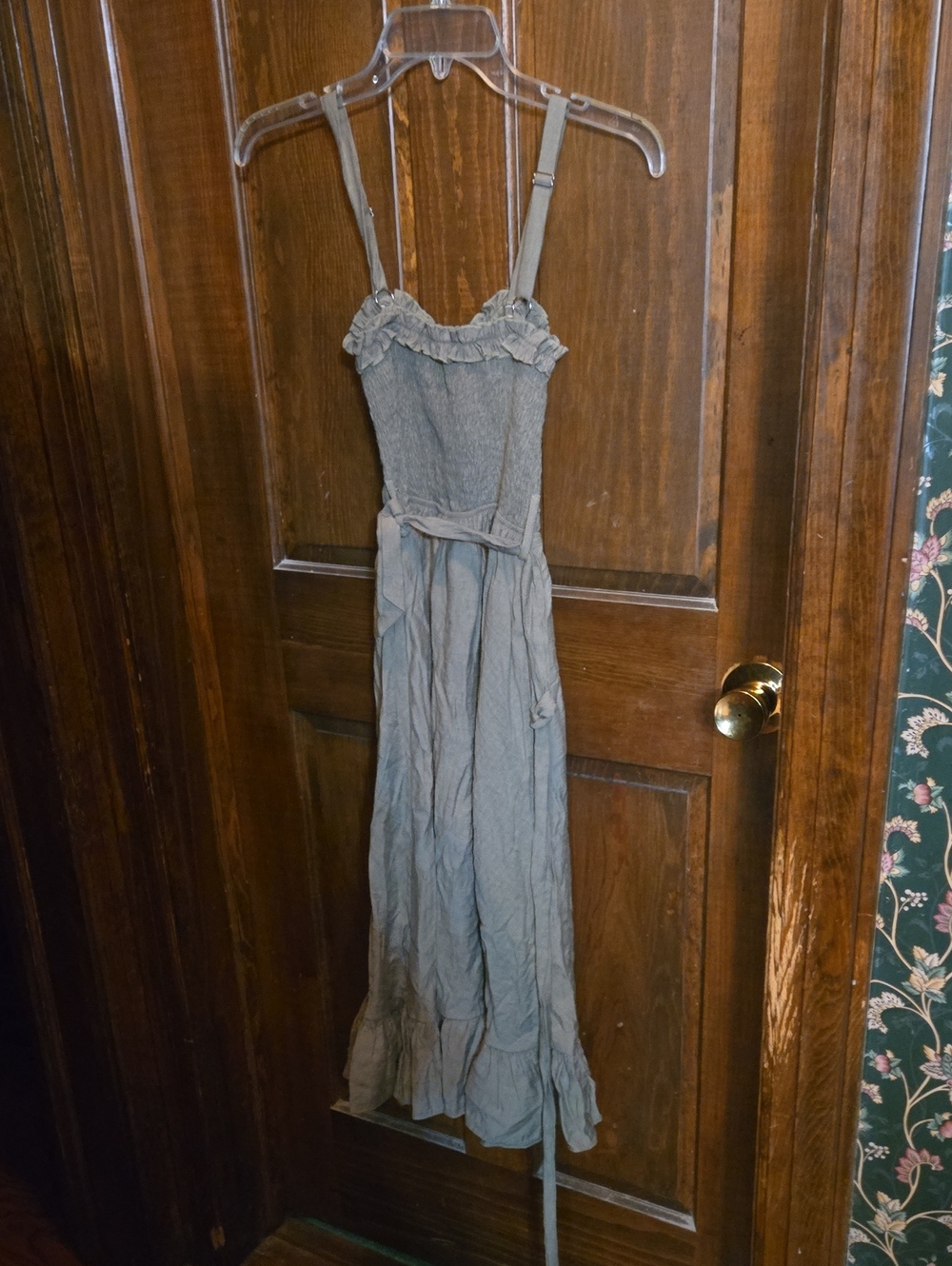 Women’s Ruffled Smocked Sundress in Army Green